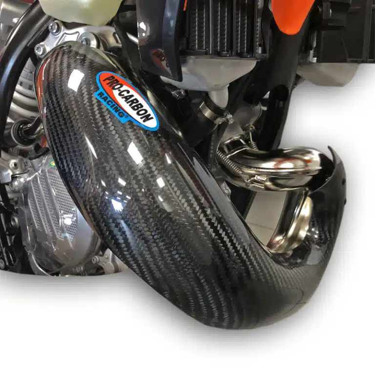 Pro Carbon uitlaatbocht bescherming KTM EXC 150 TPI 2020-2023 & Husqvarna TE 150i 2020-2023 ( voor originele uitlaatbocht )