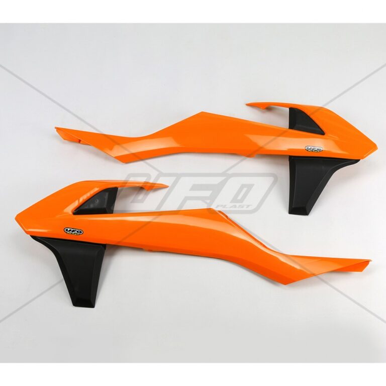 UFO radiator kappen Zwart / Oranje KTM SX 125/150/250 16-18 & SX-F 250/350/450 16-18 & EXC 250/300 17-19 & EXC-F 250/350/450/500 17-19