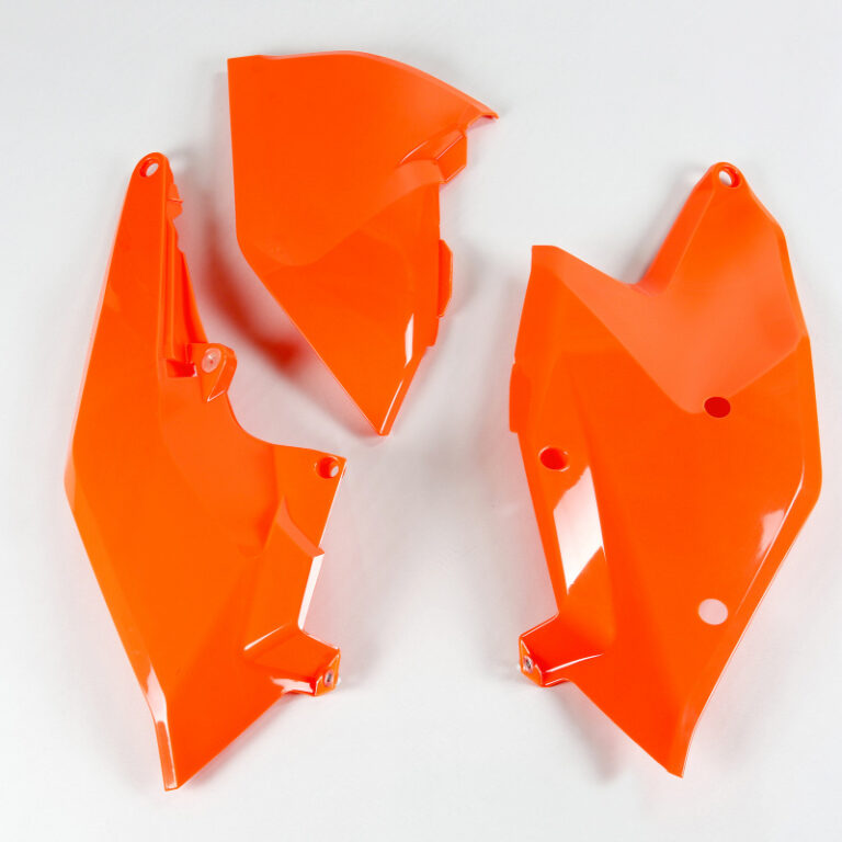 UFO zijnummerborden + Luchtfilterkap Fluor Oranje KTM SX 125/150/250 16-18 & SX-F 250/350/450 16-18 & EXC 250/300 17-19 & EXC-F 250/350/450/500 17-19