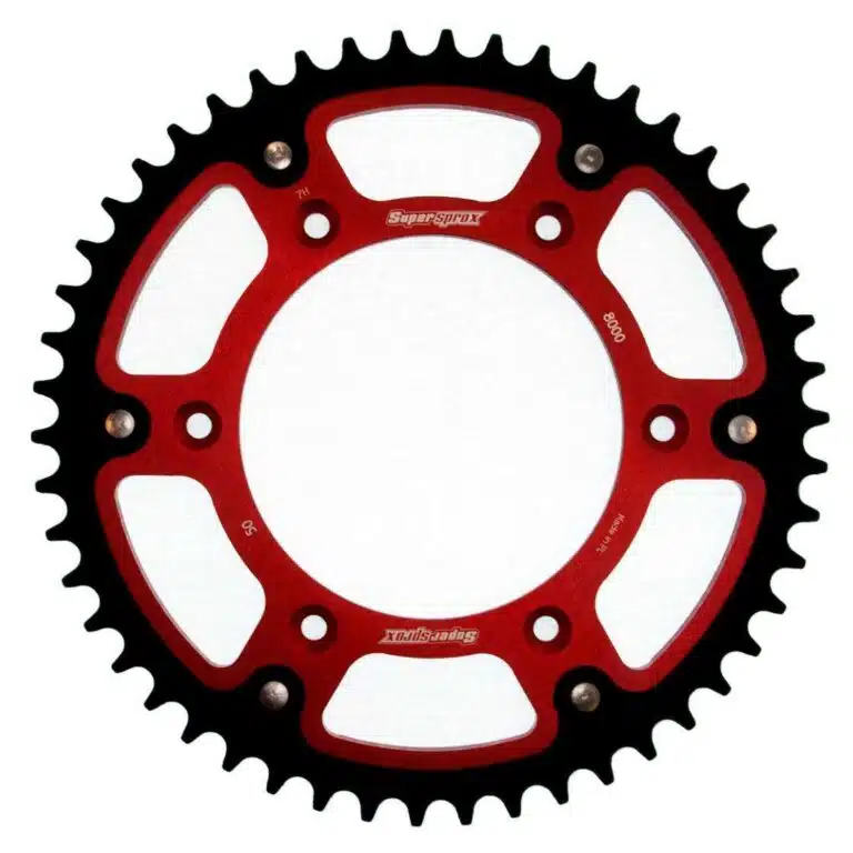 Supersprox achtertandwiel 50 tands staal/aluminium met rode binnenring Beta 2013-2024