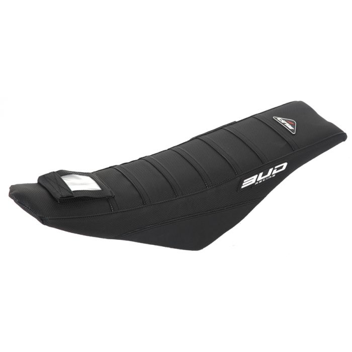 BUD zadelovertrek Zwart met Zwarte lijnen met enduro tasje Yamaha WR 250F 2007-2014 & WR 450F 2007-2011