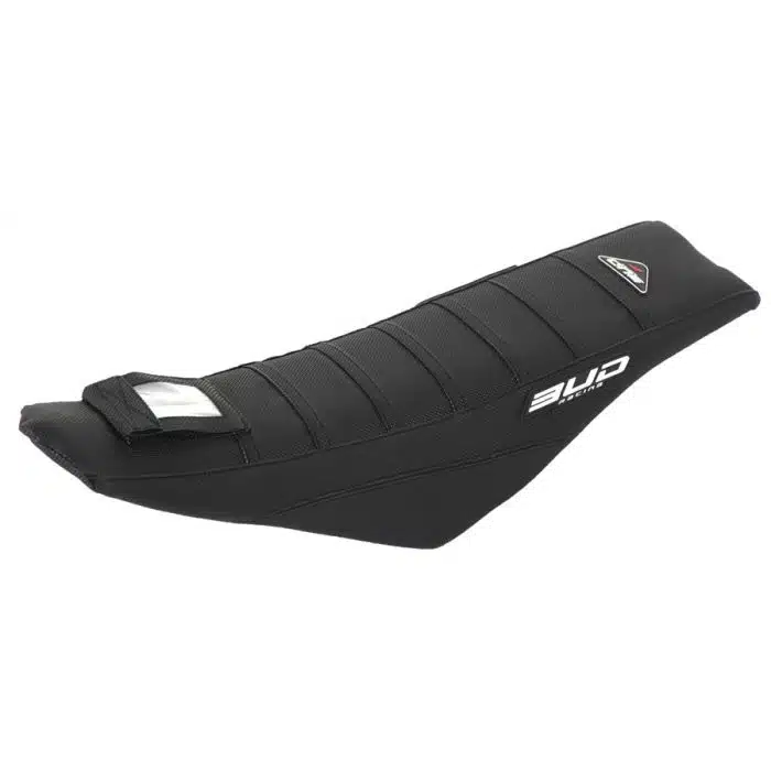 BUD zadelovertrek Zwart met Zwarte lijnen met enduro tasje Yamaha WR 250F 2007-2014 & WR 450F 2007-2011