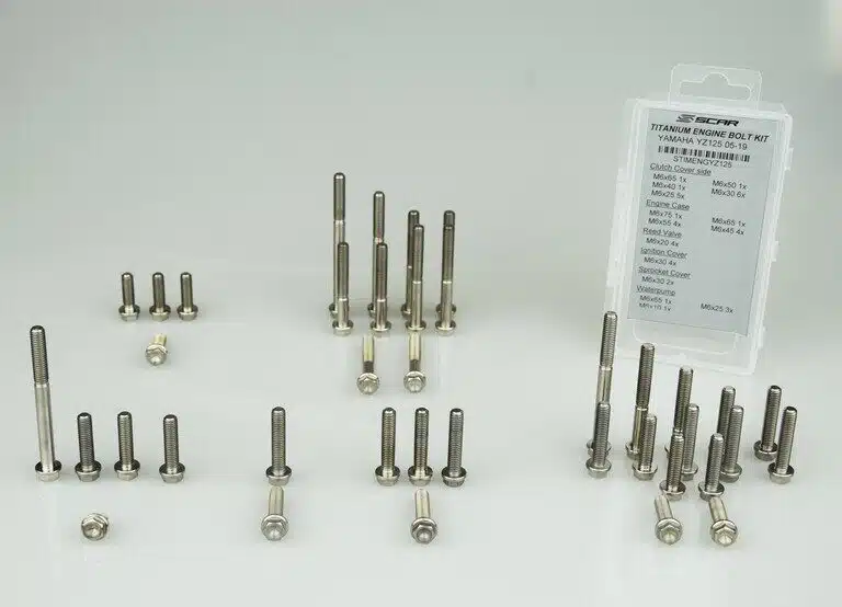 Scar titanium bouten engine bolt kit Yamaha YZ 125 2022- & Fantic XX 125 2022-