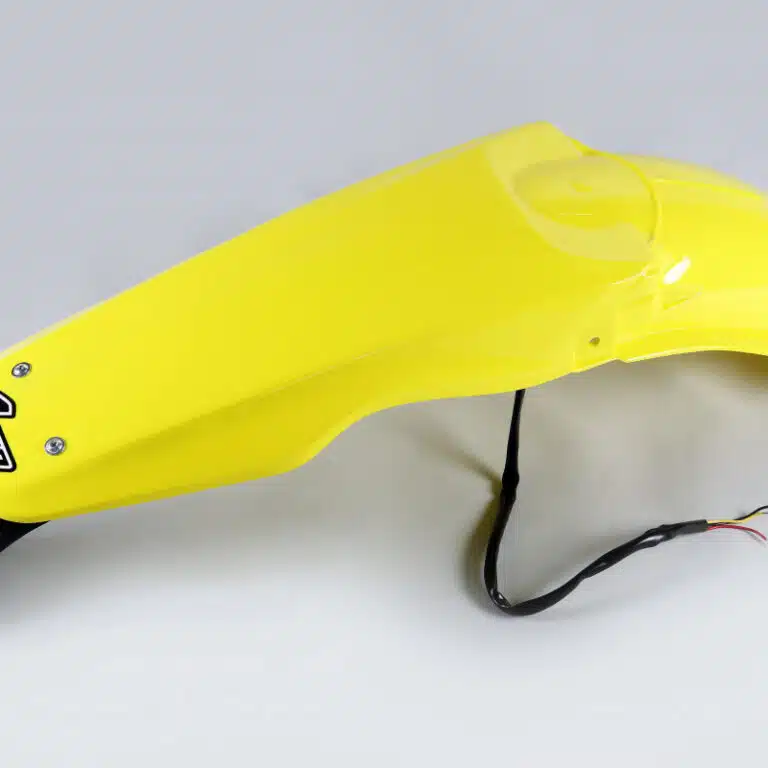 UFO Enduro achterspatbord geel met led achterlicht Suzuki RM 125/250 2001-2008