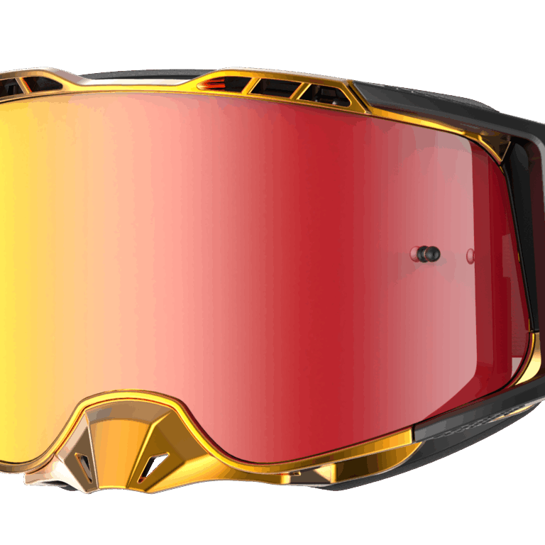BRAAP Crossbril Zwart / Rood met goud frame en rode spiegellens