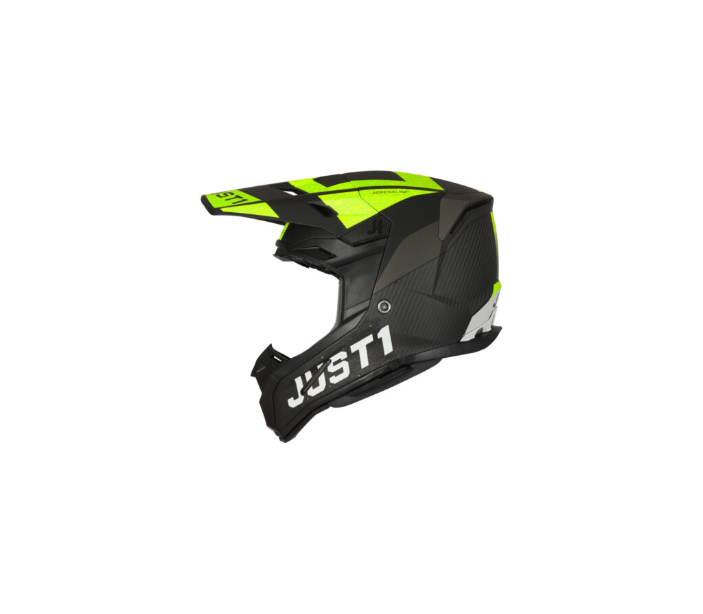 Just1 J-22 Adrenaline Zwart/Fluor Geel/Carbon crosshelm Maat L - Afbeelding 2