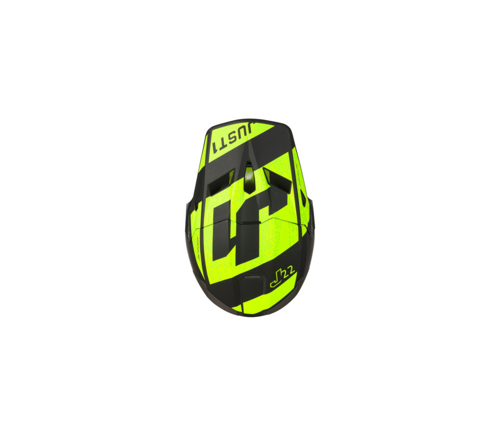 Just1 J-22 Adrenaline Zwart/Fluor Geel/Carbon crosshelm Maat L - Afbeelding 4