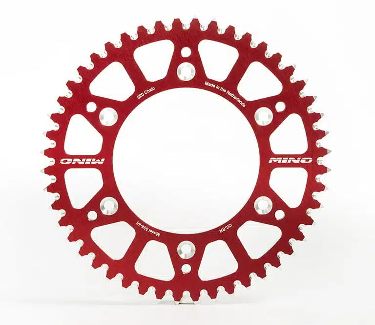 Mino achtertandwiel 52 tands aluminium rood KTM SX/SX-F/EXC/EXC-F 90- & Husqvarna TC/FC/FE/TE 125/150/250/350/450/501 14-
