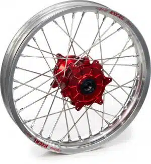 Excel achterwiel compleet zilvere velg + Haan Wheels rode naaf 19-1.85 Honda CR 125 /CRF 250R 2002-2013