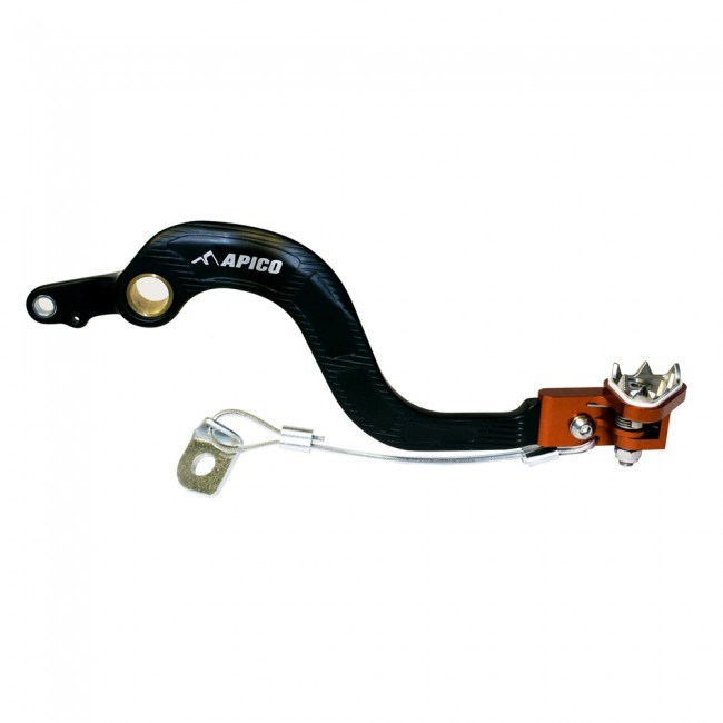 Apico Rempedaal + Brake Saver zwart / oranje KTM SX/SX-F 125-450 07-15 & EXC/EXC-F 125-500 08-16 & Husqvarna TC/FC 125-450 14-15 & TE/FE 125-501 14-16