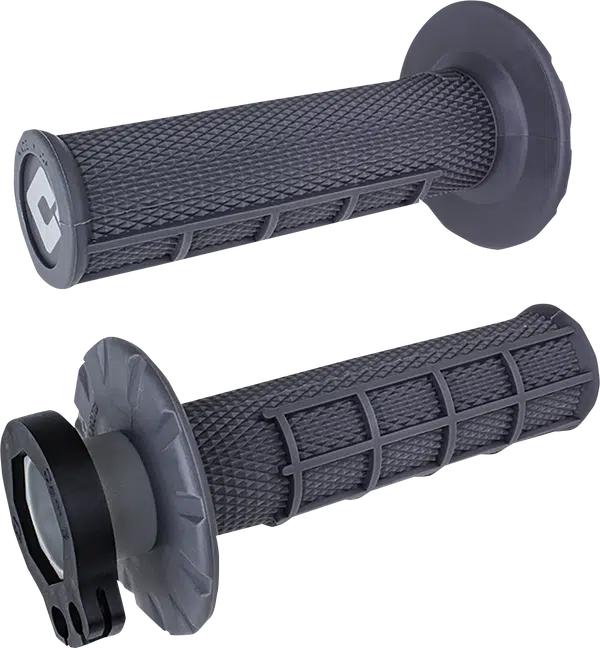 ODI V2 Half-Waffle Lock-On handvaten – Donkergrijs – Geschikt voor 2- en 4-takt