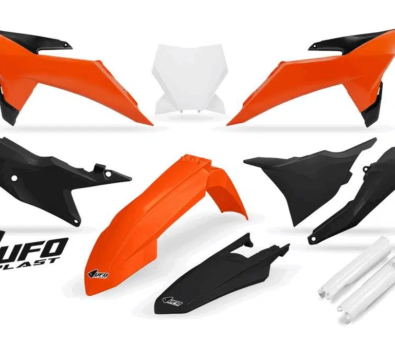 UFO plastic kit Oranje/Wit/Zwart ( Full kit ) KTM SX 125/150/250/300 2023-2026 & SX-F 250/350/450 2023-2026 ( model 2025 )