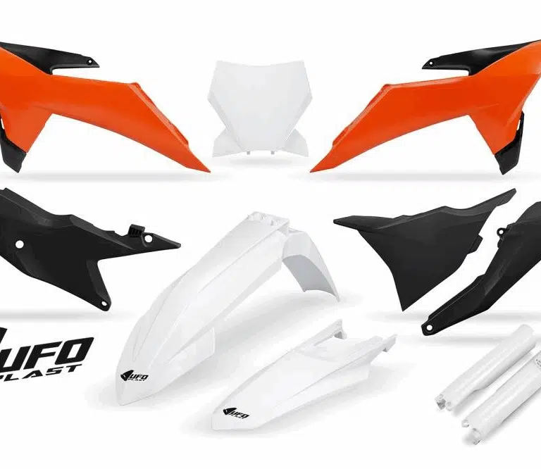 UFO plastic kit Wit/Oranje/Zwart ( Full kit ) KTM SX 125/150/250/300 2023-2026 & SX-F 250/350/450 2023-2026 ( model 2025 )