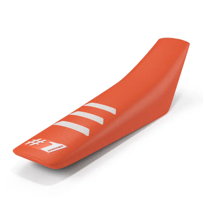 Onegripper waterdicht universeel zadelovertrek Ribbed Light Oranje / Wit #1