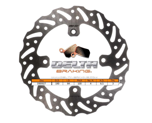 Delta Braking achter remschijf ( 190mm ) Type G Yamaha YZ 65 2018- & YZ 80 1993-2001 & YZ 85 2002-