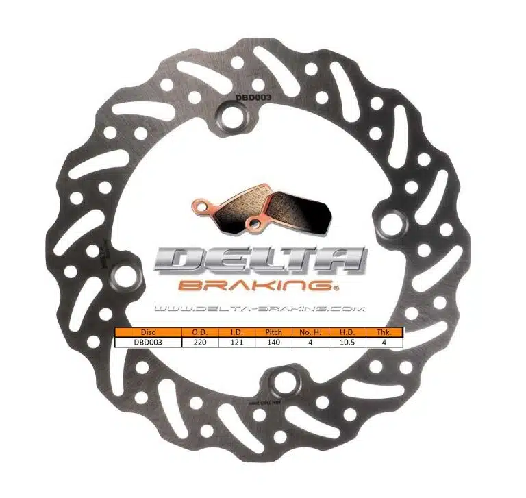 Delta Braking Vintage achter remschijf ( 220mm ) Honda CR 125R/250R/500R Type G