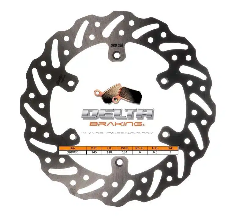 Delta Braking voor remschijf Type G ( 245mm ) Yamaha WR 125 92-00 & WR 250 90-00 & YZ 125/250 92-00 & WR 400F 98-00 & YZ 400F 98-99 & YZ 426F 00
