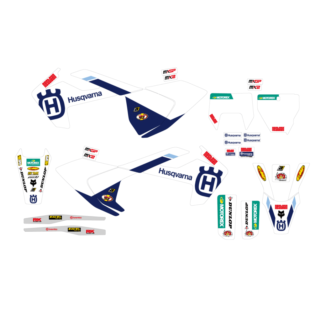 Blackbird stickerset Replica Factory MX2/MXGP Husqvarna TC/FC 125/250/350/450 2016-2018 & TE/FE 125/250/300/350/450/501 2017-2019