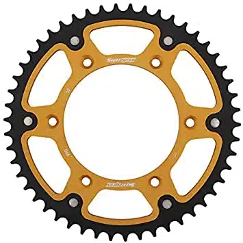 Supersprox achtertandwiel 52 tands staal/aluminium met goude binnenring Fantic XX/XE 125 2021 & Yamaha YZ/YZ F 125/250/450 99-