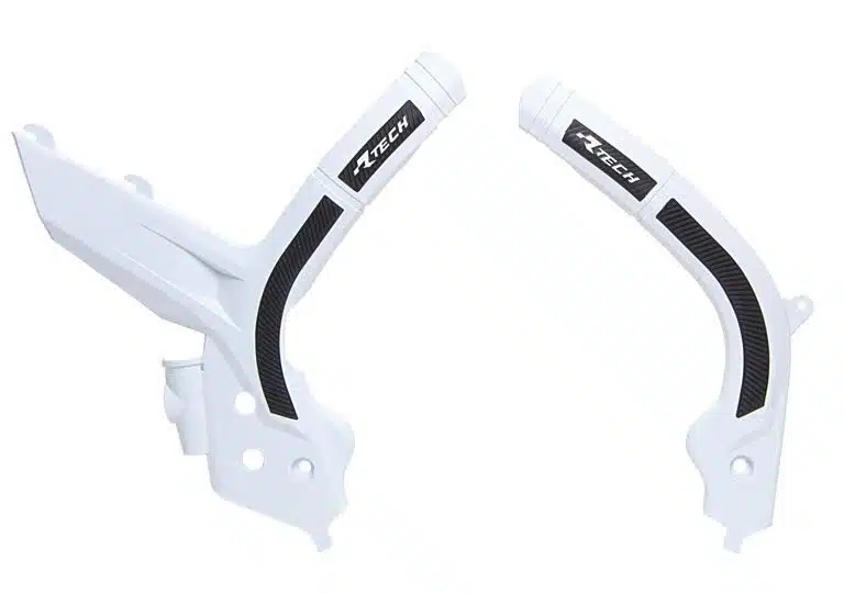 Racetech frame beschermers wit / zwart KTM SX 125/150/250 2019-2022 & SX-F 250/350/450 2019-2022 & EXC/EXC-F 250/300/350/450/500 2020-2023
