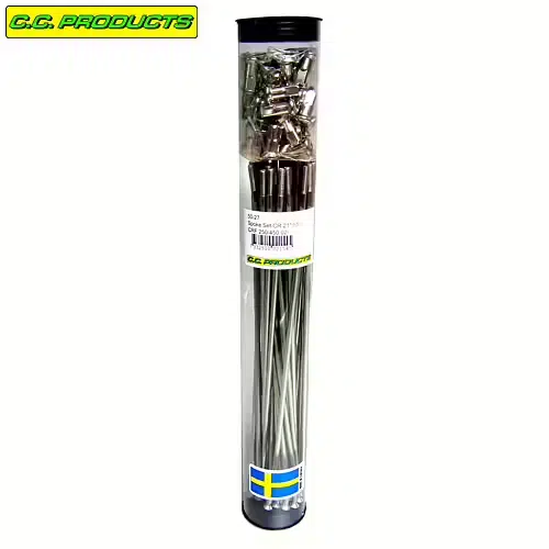 CC-Products Achterwiel 17โณ RVS spakenset 32 stuks + nippels voor MT OEM naaf voor velg 17x2.50 Honda XL 400V 1994 & XL 600V transalp 1991-1999 & XL 650V transalp 2000-2007