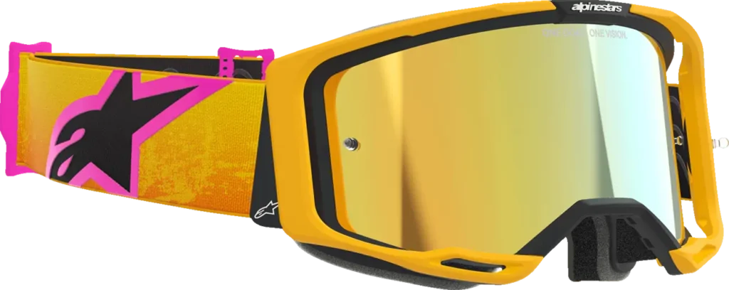Alpinestars Vision 8 Corp Goggle – Orange/Yellow/Pink / Mirror Gold