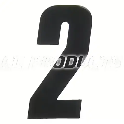 CC Products plaknummer #2 Zwart 11cm hoog ( per stuk ) nummer 2