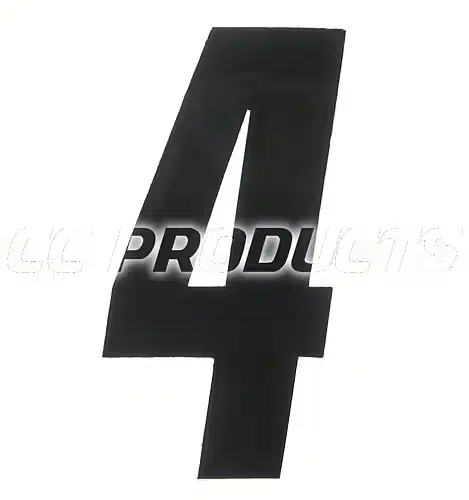 CC Products plaknummer #4 Zwart 11cm hoog ( per stuk ) nummer 4