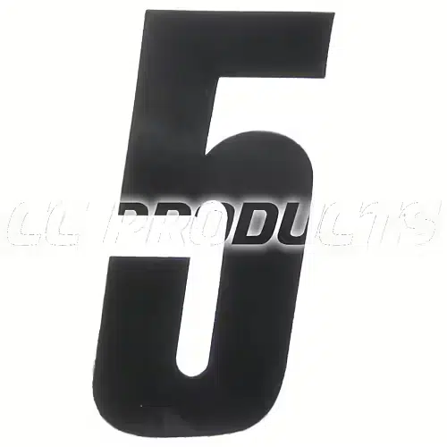 CC Products plaknummer #5 Zwart 11cm hoog ( per stuk ) nummer 5
