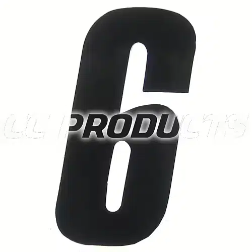 CC Products plaknummer #6/9 Zwart 11cm hoog ( per stuk ) nummer 6/9