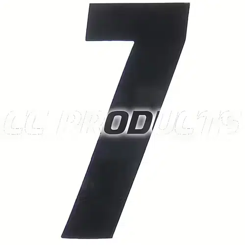 CC Products plaknummer #7 Zwart 11cm hoog ( per stuk ) nummer 7