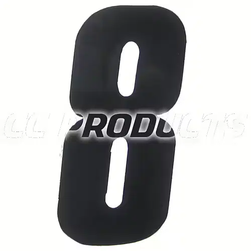 CC Products plaknummer #8 Zwart 11cm hoog ( per stuk ) nummer 8