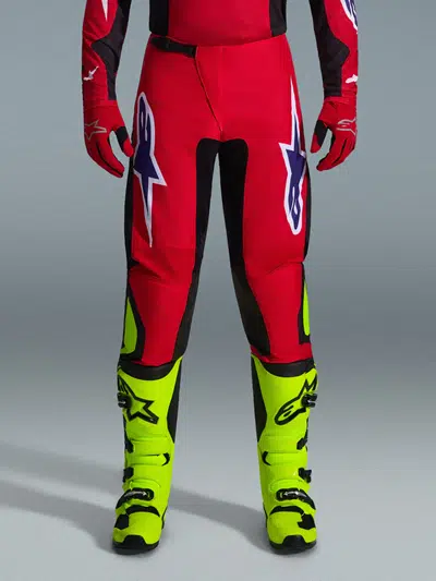 Alpinestars 2026 Fluid Grid volwassen cross broek Rood / Zwart / Paars ( maat 38 )