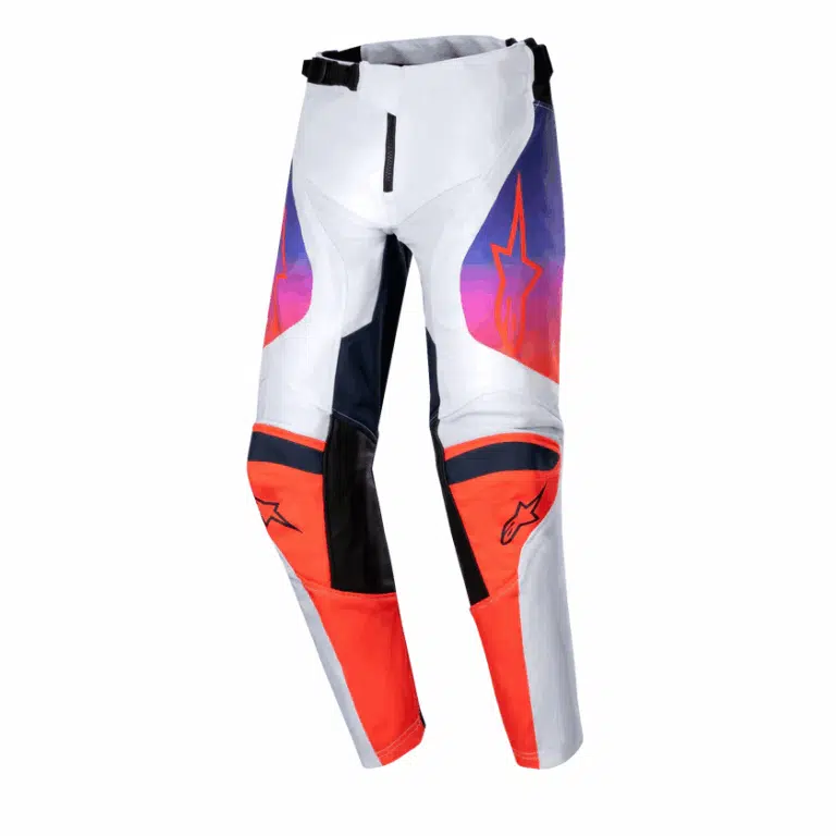 Alpinestars 2024 Racer Hoen Kinder cross broek Licht Grijs / Hot Oranje / Zwart