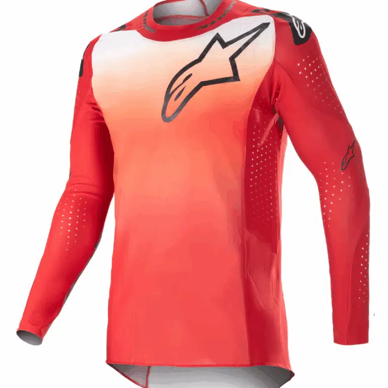 Alpinestars 2023 Supertech Risen volwassen cross shirt Rood / Wit ( maat XL )