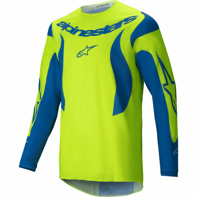Alpinestars 2025 Fluid Haul volwassen cross shirt Fluor Geel / Blauw ( maat M )