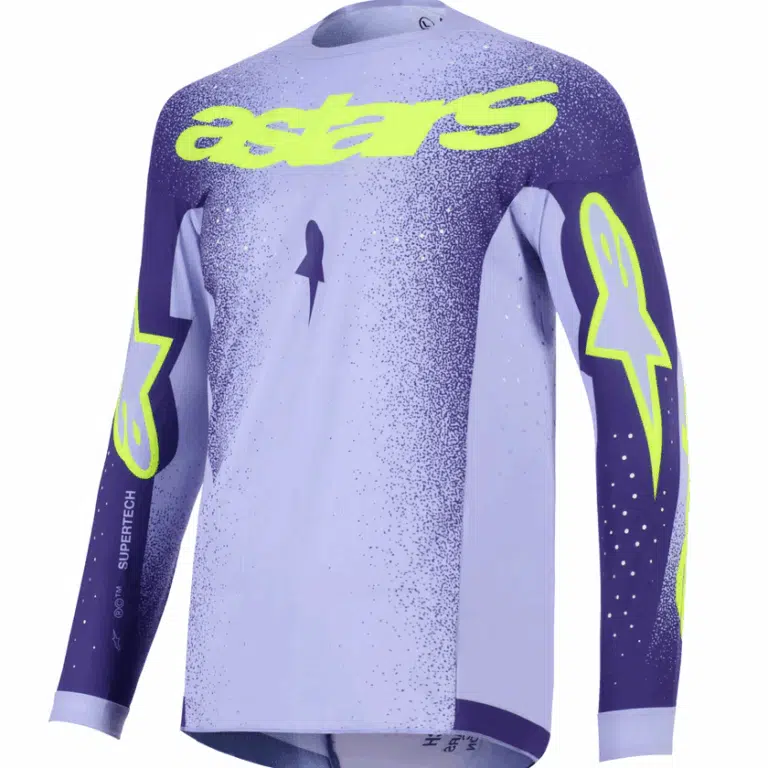 Alpinestars 2026 Supertech Scenz volwassen cross shirt Paars / Fluor Geel