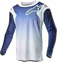 Alpinestars 2024 Racer Hoen volwassen cross shirt Wit/ Donker Navy / Licht BLauw ( maat XL )
