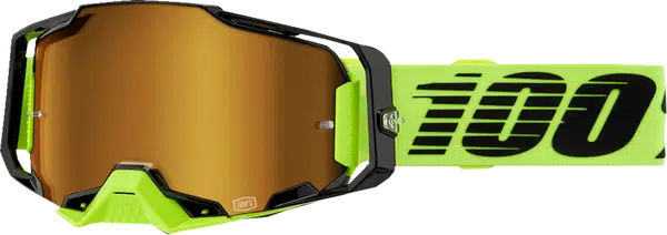 100% Armega Crossbril Neon Yellow - Gold mirror lens ( 2024 collection )