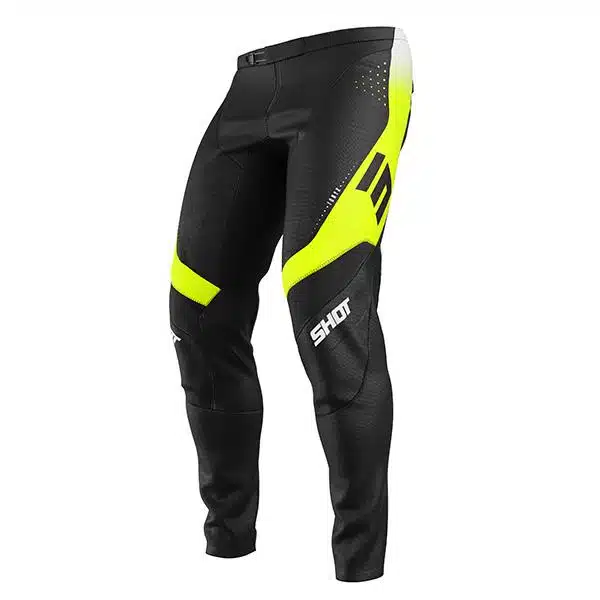 Shot MX Cross Broek Volwassen Contact Ionyx Fluor Geel Zwart 2026 Collectie