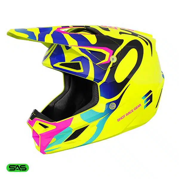 Shot MX Crosshelm Kinderen Speed Kid Ghost Fluor Geel 2026 Collectie