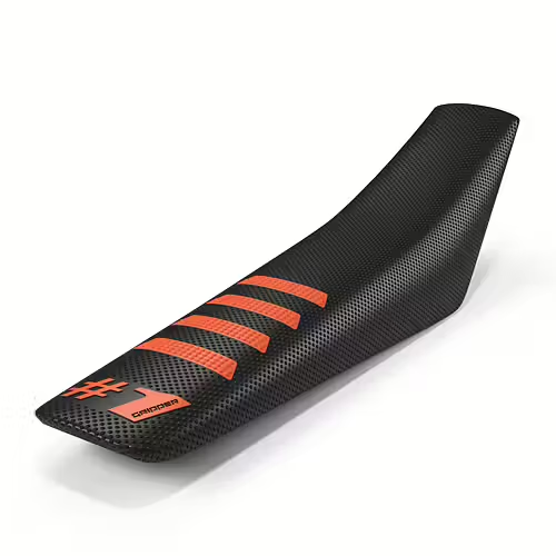 Onegripper waterdicht universeel zadelovertrek Ribbed Zwart / Oranje #1