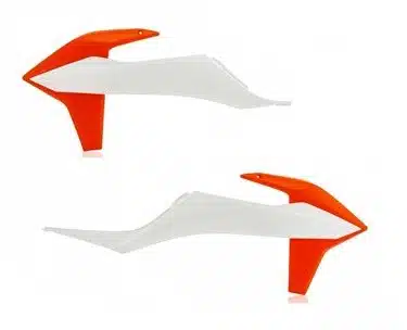 Cycra radiator kappen Wit / Oranje KTM SX 125/150/250 19- & SX-F 250/350/450 19- & EXC 250/300 20 & EXC-F 250/350/450/500 20