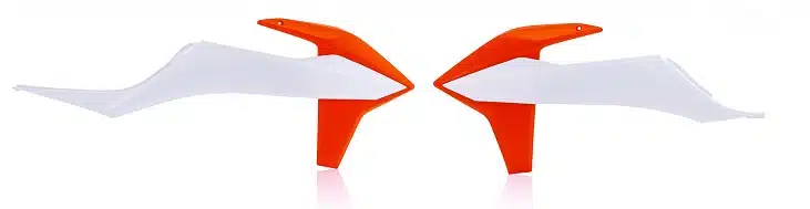 Cycra radiator kappen Wit 2020 / Oranje KTM SX 125/150/250 19- & SX-F 250/350/450 19- & EXC 250/300 20 & EXC-F 250/350/450/500 20-