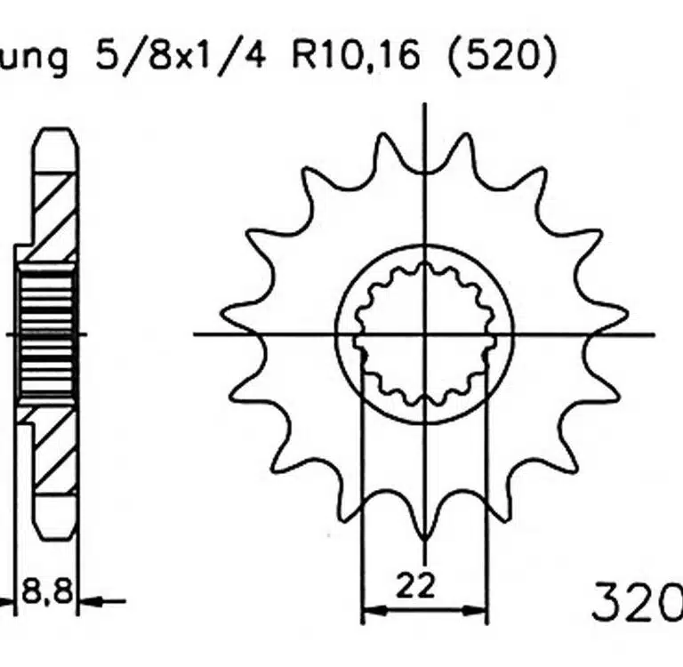 Esjot voortandwiel KTM 13 tands