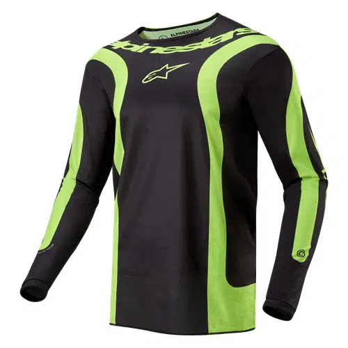 Alpinestars 2024 Fluid Lurv volwassen cross shirt Zwart/Fluor Geel