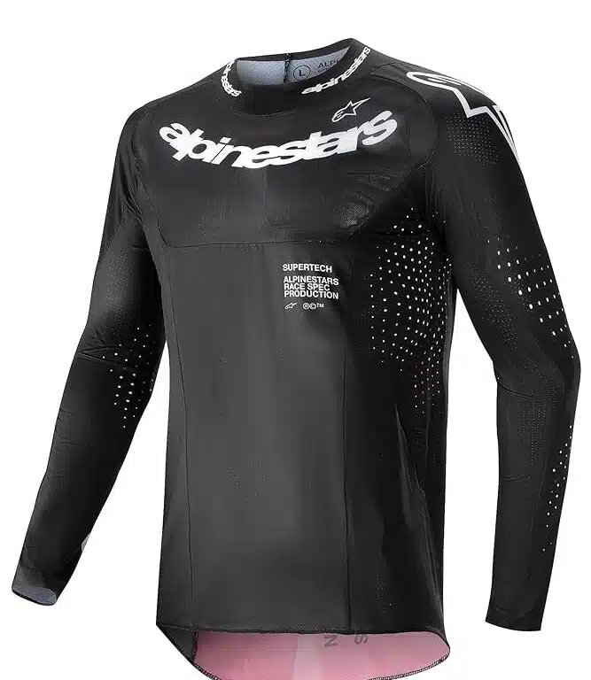 Alpinestars 2024 Supertech Ward volwassen cross shirt Zwart / Rood Berry Maat L