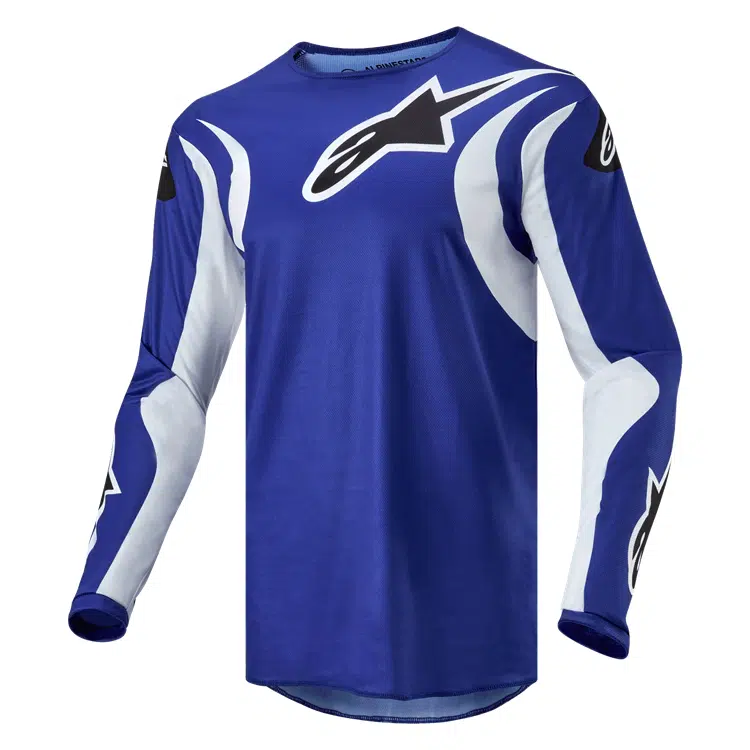 Alpinestars 2024 Fluid Lucent volwassen cross shirt Blauw / Ray Wit