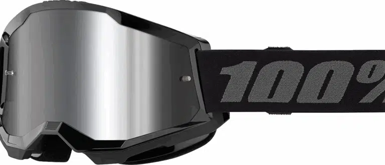 100% Strata 2 Crossbril Zwart - Zilvere Spiegel lens ( 2026 collection )