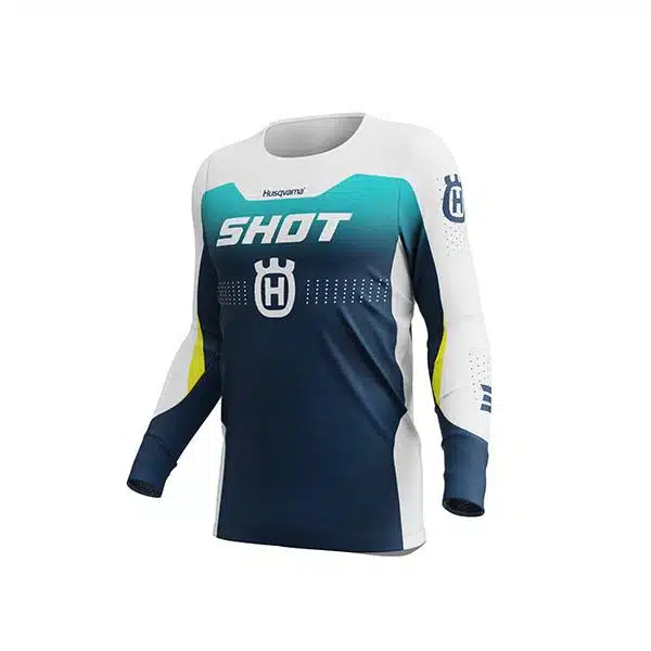 Shot MX Cross Shirt Volwassen Aerolite Husqvarna Blauw 2026 Collectie